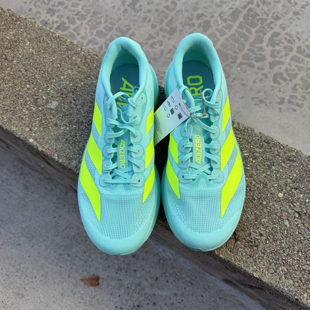 Size 8 - adidas Adizero Evo SL Flash Aqua Lucid Lemon
