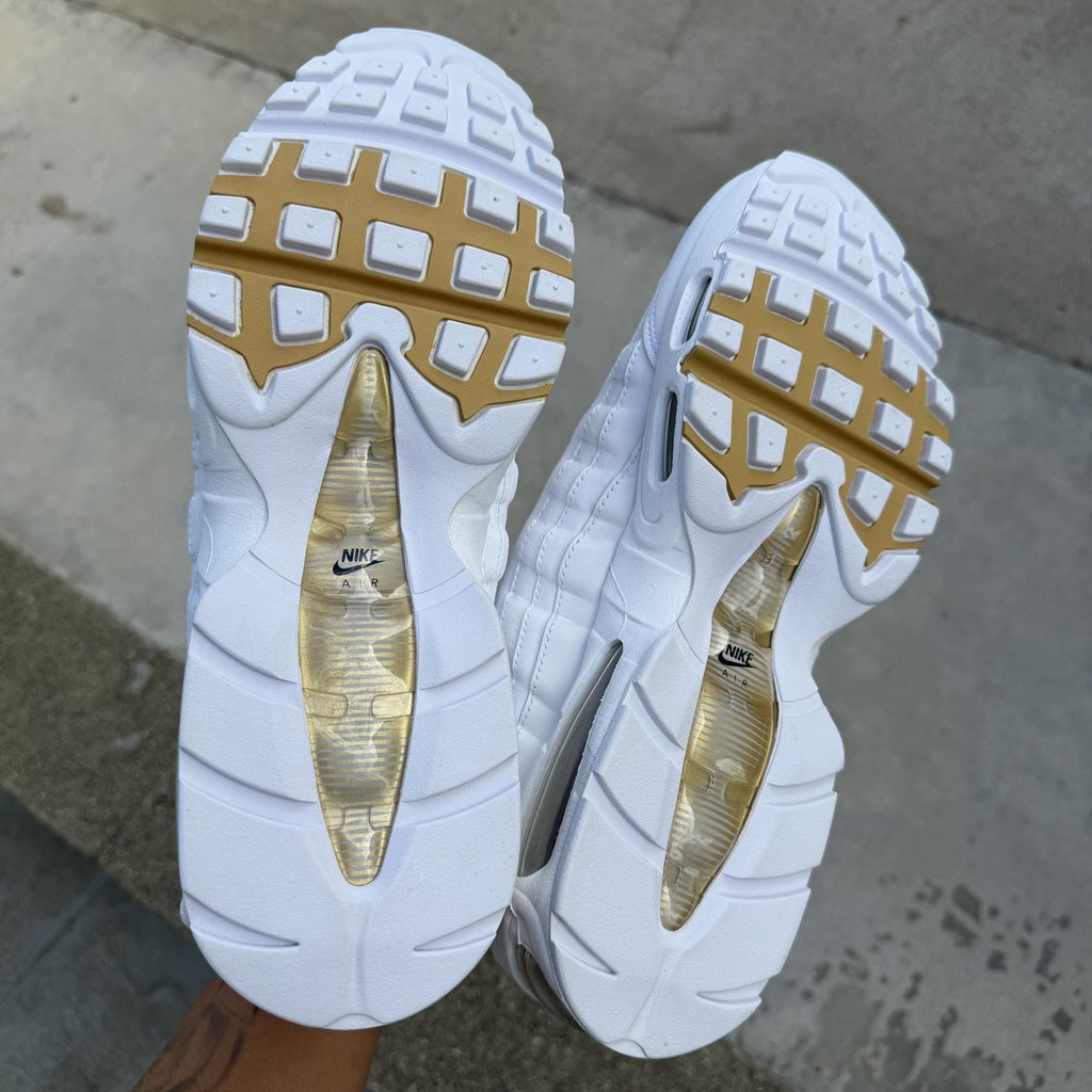 Size 10.5 - Nike Air Max 95 OG White Metallic Gold