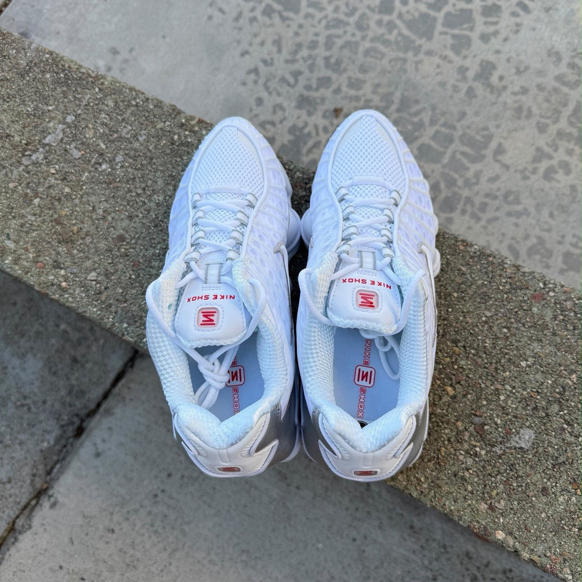 Size 6.5 - Nike Shox TL White Silver W
