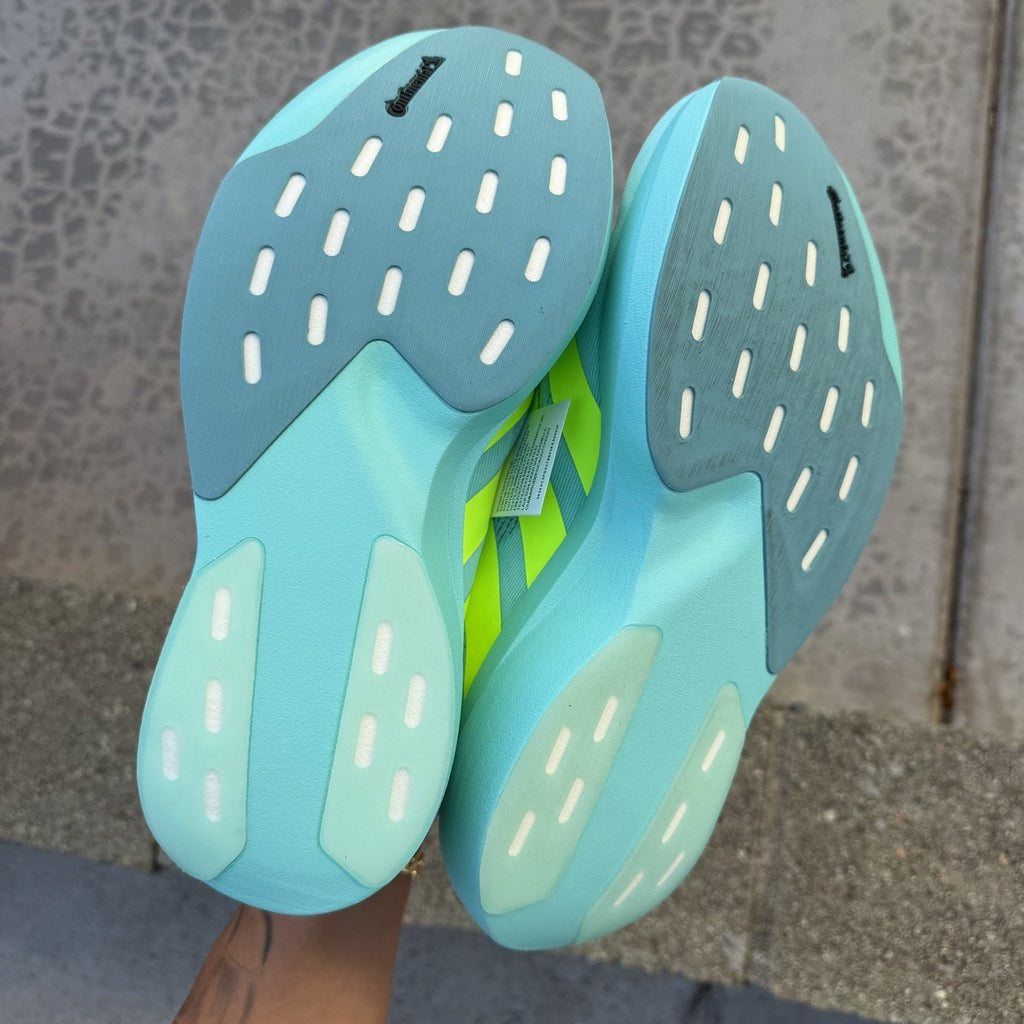 Size 11 - adidas Adizero Evo SL Flash Aqua Lucid Lemon