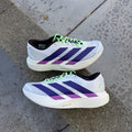 Size 12 - adidas Adizero Evo SL Footwear White Collegiate Purple Lime Burst