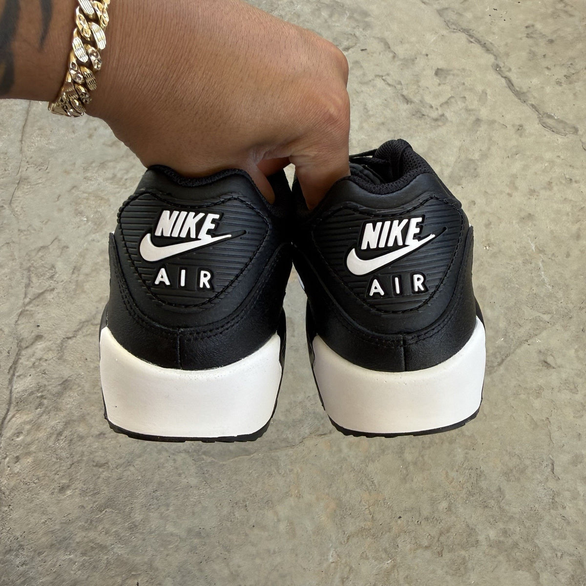 Size 6.5 - Nike Air Max 90 LTR Black White GS