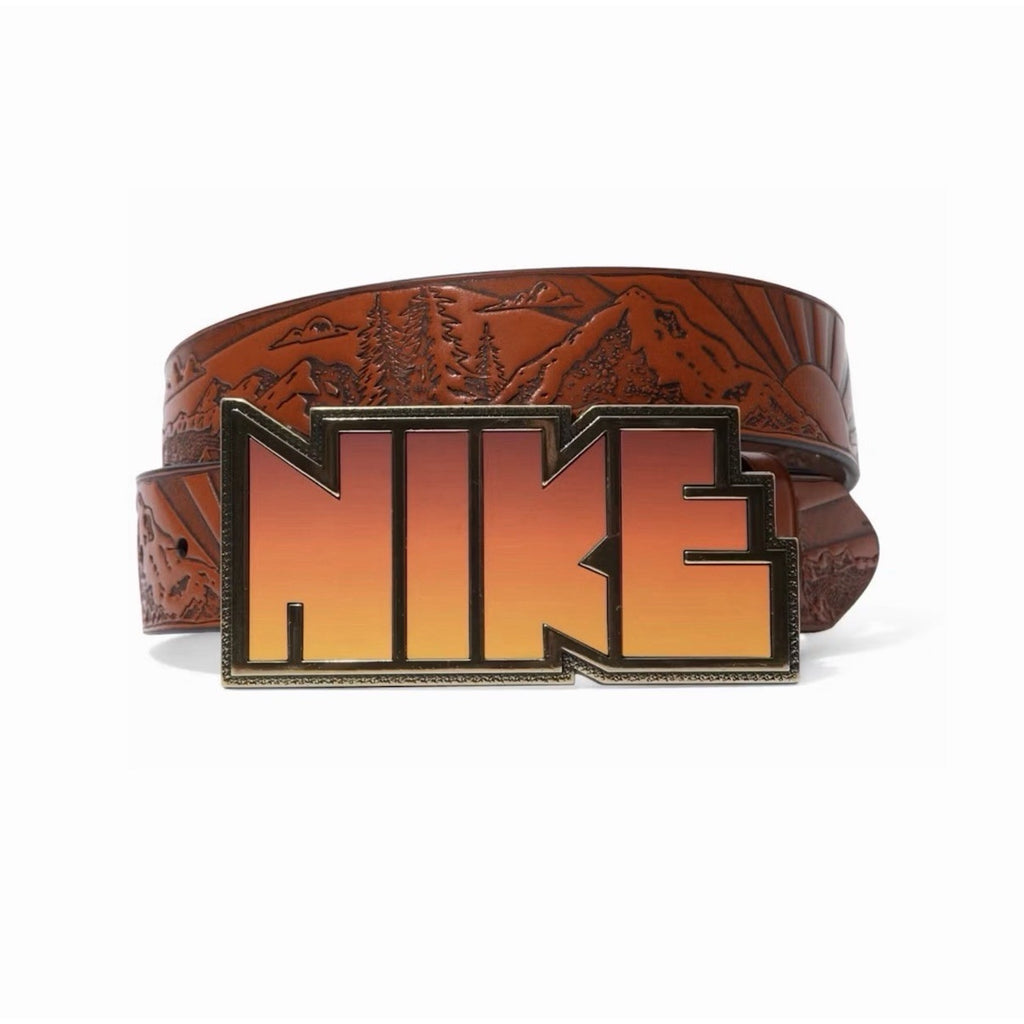 Size L (38-40) - Nike Archival Baby Teeth Premium Leather Belt Tan/Beige
