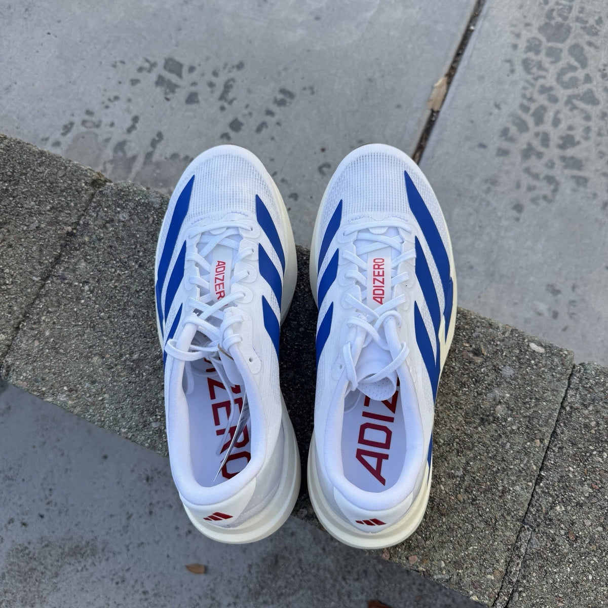 Size 6.5 - adidas Adizero Evo SL White Royal Blue