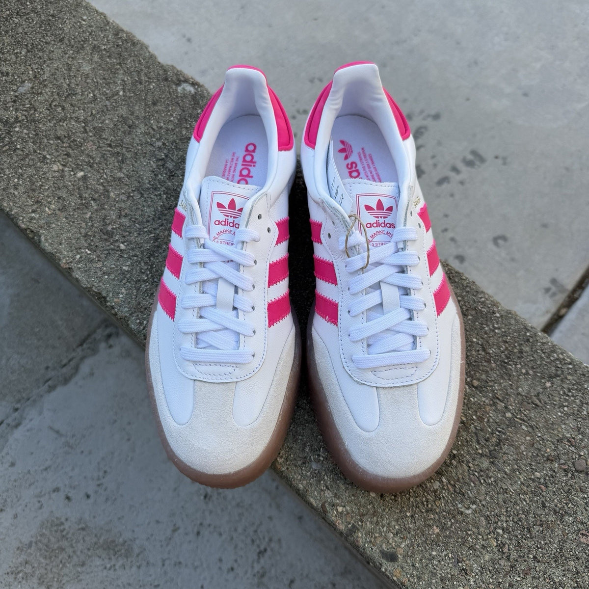 Size 5 - adidas Sambae White Shock Pink GS