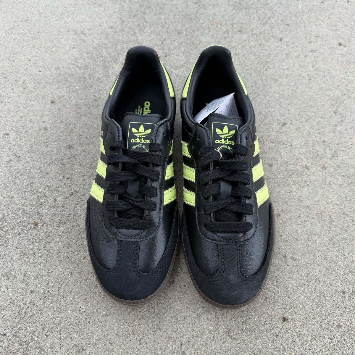 Size 7.5 - adidas Samba OG Black Pulse Lime Gum W