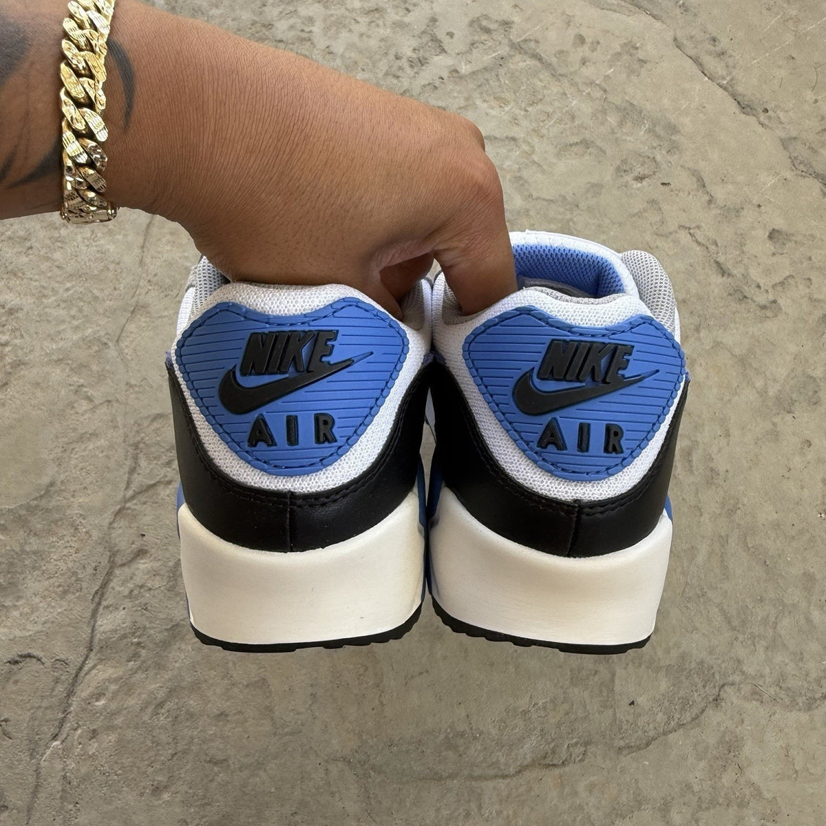 Size 12 - Nike Air Max 90 White Blue Crystal