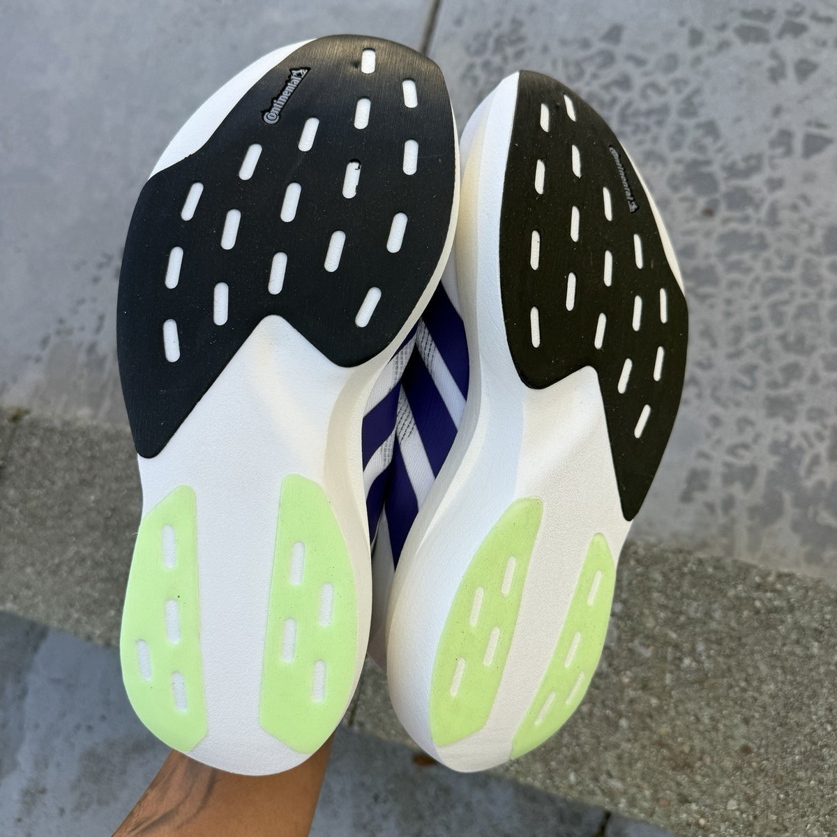 Size 8 - adidas Adizero Evo SL Footwear White Collegiate Purple Lime Burst