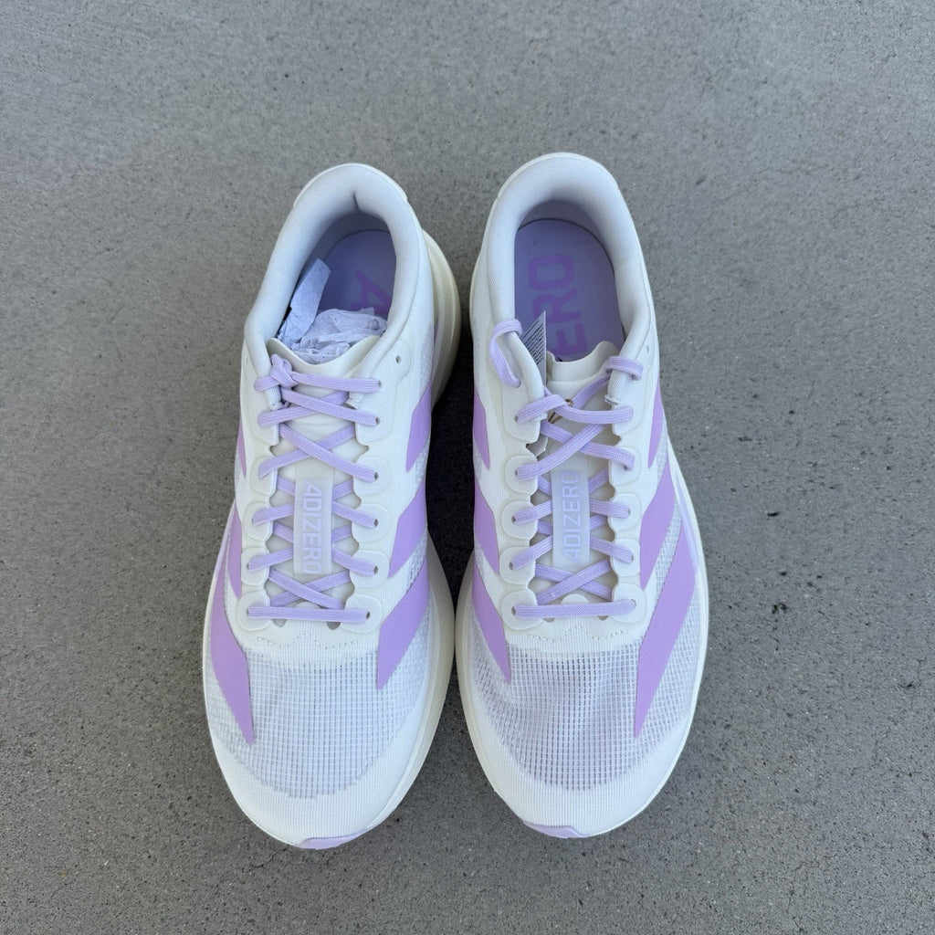 Size 10.5 - adidas Adizero Evo SL Off White Bliss Lilac W