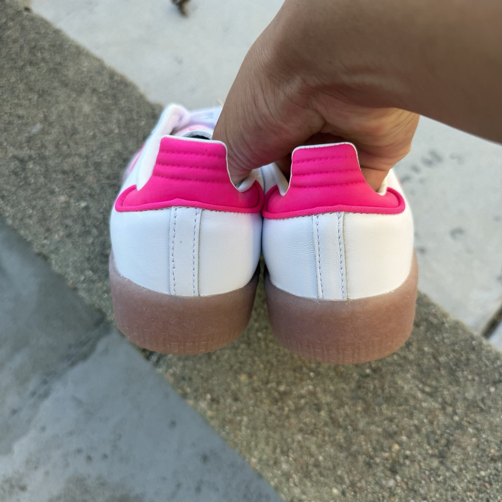 Size 5 - adidas Sambae White Shock Pink GS