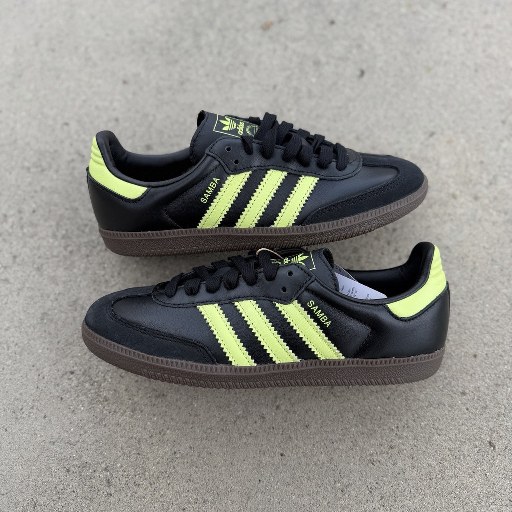 Size 7.5 - adidas Samba OG Black Pulse Lime Gum W